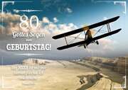 Doppelkarte "Flugzeug" - 80. Geburtstag Doppelkarte "Flugzeug" - 80. Geburtstag