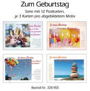 Postkartenserie Geburtstag, 12 Stück Postkartenserie Geburtstag, 12 Stück