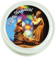 Bonbon-Dose - Frohe Weihnachten (Motiv Krippe) Bonbon-Dose - Frohe Weihnachten (Motiv Krippe)