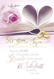 Faltkarte - Goldene Hochzeit Psalm 100,5 Faltkarte - Goldene Hochzeit Psalm 100,5