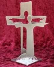 Standkreuz "Auferstehungskreuz" - groß; Jesus auf Erdball Standkreuz "Auferstehungskreuz" - groß; Jesus auf Erdball