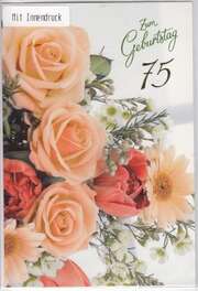 Faltkarten 75. Geburtstag - 5 Stück Faltkarten 75. Geburtstag - 5 Stück