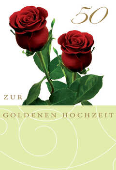 Faltkarte "50 - Zur goldenen Hochzeit" - 5 Stück