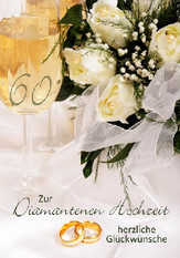 Grußkarte - Zur diamantenen Hochzeit herzliche Glückwünsche Grußkarte - Zur diamantenen Hochzeit herzliche Glückwünsche