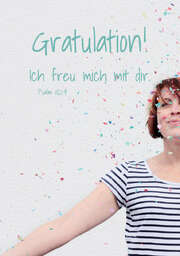 Faltkarte "Gratulation! Ich freu mich mit dir" - 5 Stück Faltkarte "Gratulation! Ich freu mich mit dir" - 5 Stück